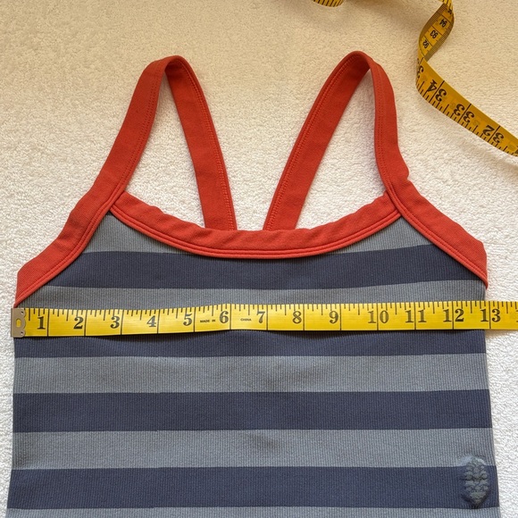 Free People FP Movement All Clear Striped Cami Tank Top Gray Orange M/L. - Picture 4 of 6